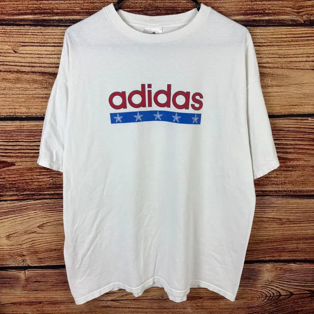 Vintage Adidas Three Stripe Brand Spell Out T-shirt